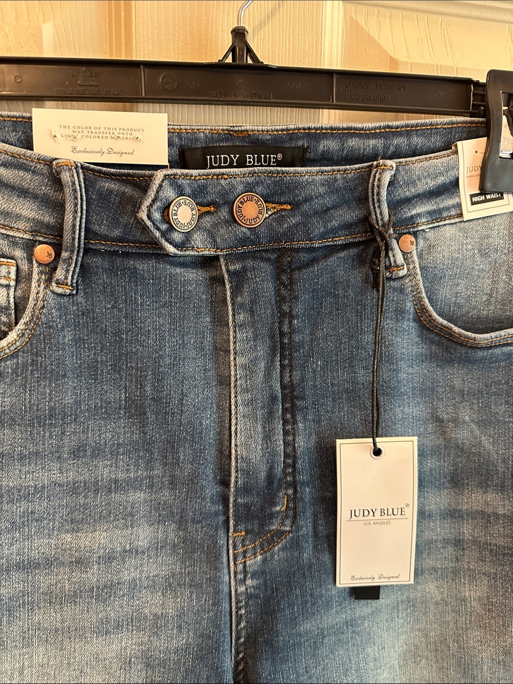 Judy Blue Faded Blue Denim Bermuda Shorts - Picture 2 of 3
